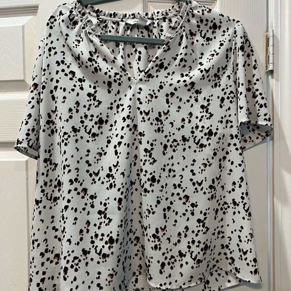 Nine West Black and White Spotted Blouse XL - Picture 1 of 9